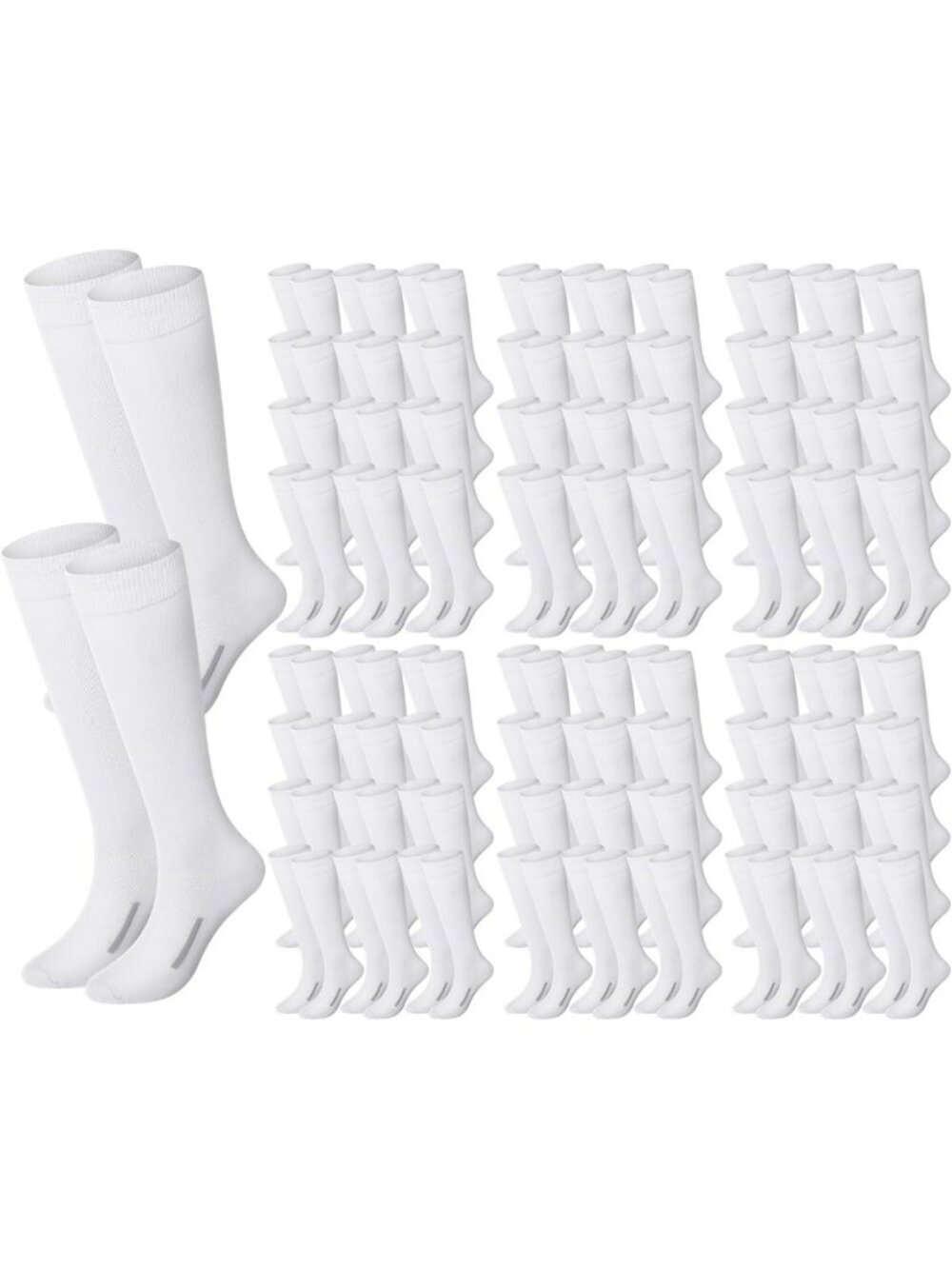 72 Pairs High Long Tube Sports Socks for Soccer, Baseball, Softball & Football